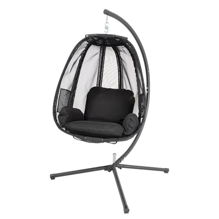 Armature Métal Fauteuil Suspendu 150 Kg – Support Robuste Intérieur/Extérieur 110x110x215 Cm