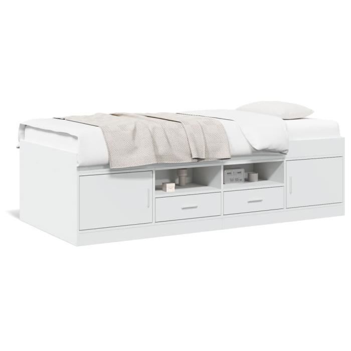 Lit de jour - OMABETA - HGA02229 - 90x200 cm - Bois dingénierie - Avec tiroirs