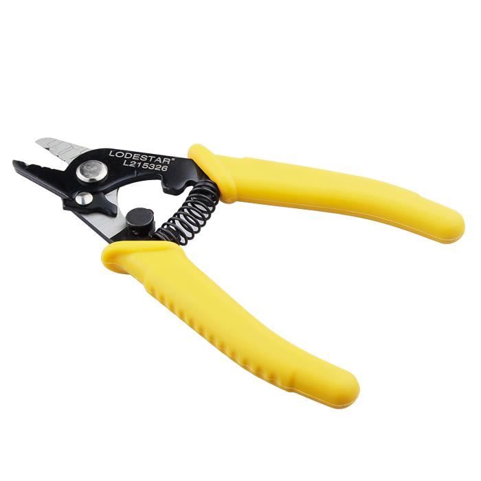 Pince à Dénuder Fibre Optique 3 Trous - Pour Fils 125um-3mm - Poignée PVC - 15.2cm