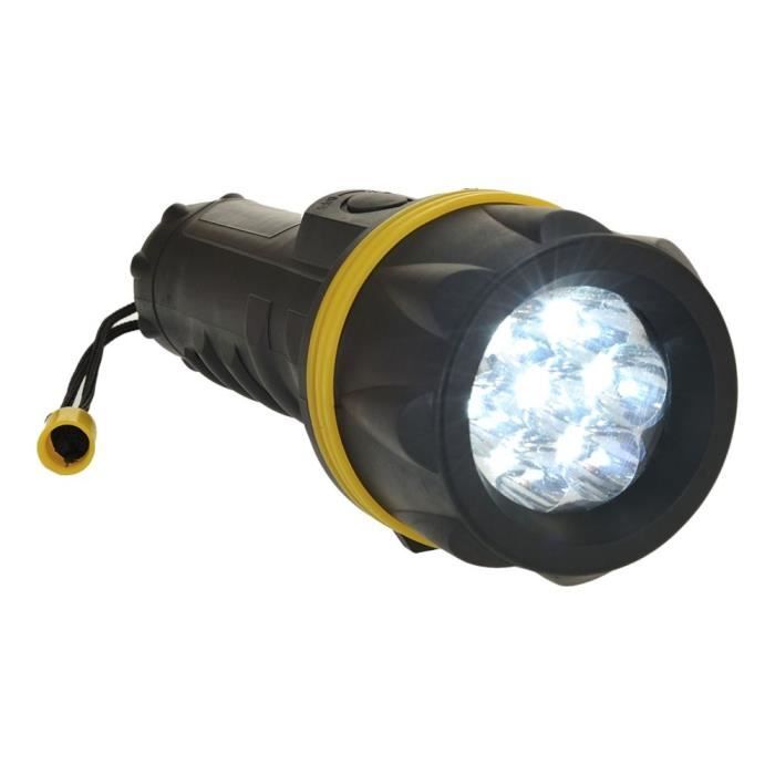 lampe torche caoutchouc portwest 7 led - jaune / noir - unique