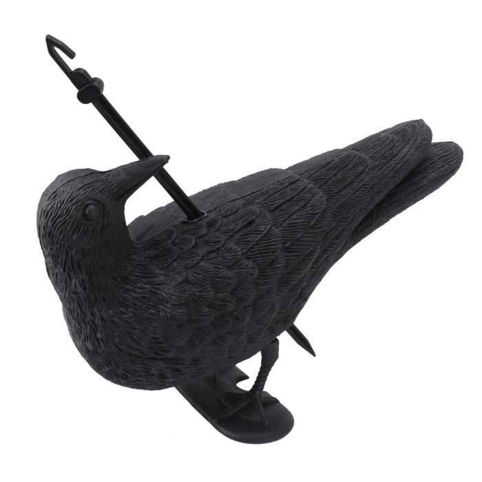 Décor Halloween Corbeau Plume Et Plastique - 2 Pièces Taille Réelle, Noir