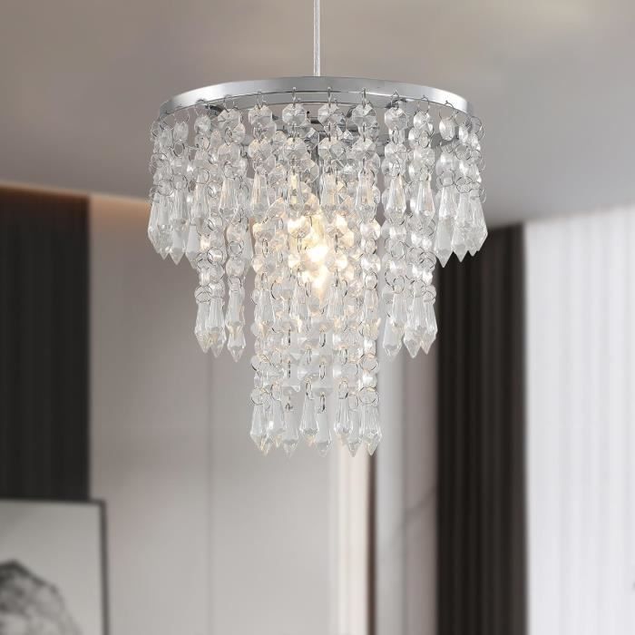 Plafonnier En Cristal Modern,3-Tier Raindrop Chandelier Light Fixture ...