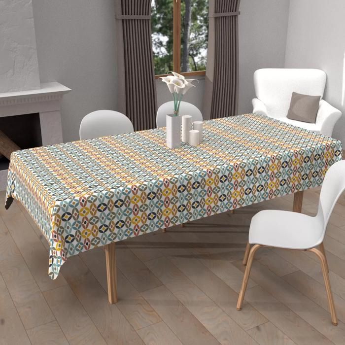 Nappe Rectangulaire Anti-Tâches Soleil D’Ocre Artemis 140x240 Cm – Imprimée Multicolore Waterproof