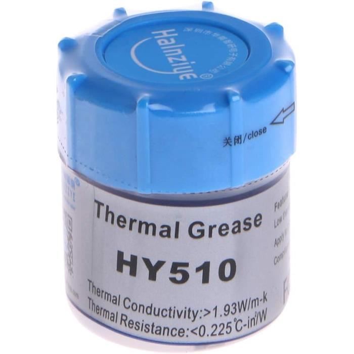 Pâte Thermique Grise HY510 30g - Pâte Conductrice Pour CPU, GPU, Chipset - En Seringue Pour Application Facile