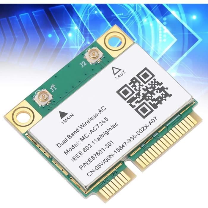 Mini PCIE Carte MC-AC7265, Carte sans Fil Double Bande 2.4G-5G ...