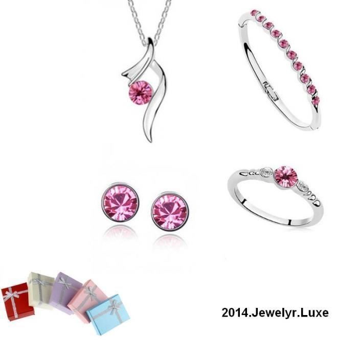 Parure Bijoux Avec Bague Bracelet Cristal Swarovsk Parure Bijoux Avec Bague Bracelet Cristal Swarovsk