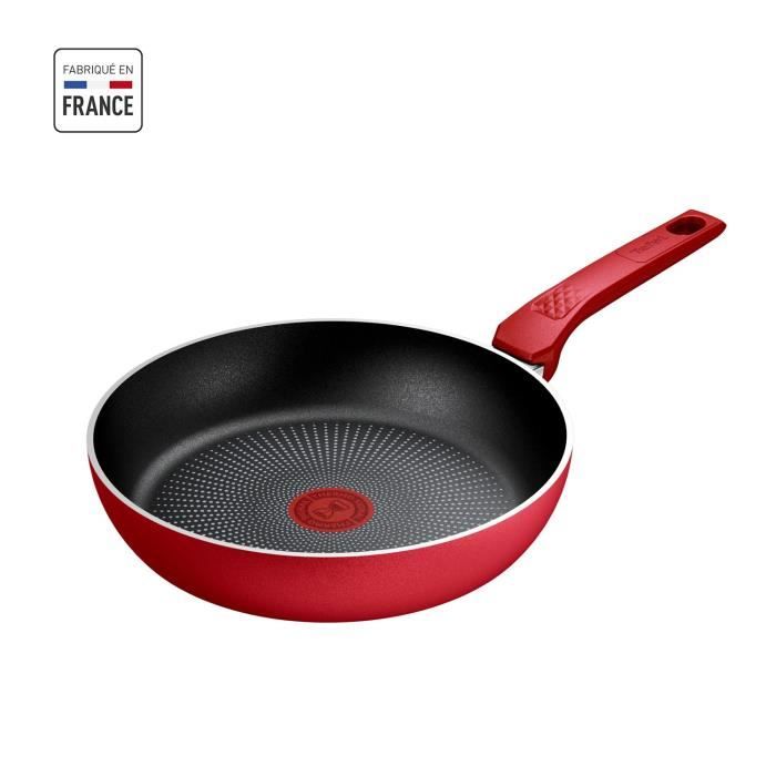 TEFAL Poêle 24 cm, Induction, Revêtement antiadhésif, Forme profonde, Poignée ergonomique, Fabriqué 