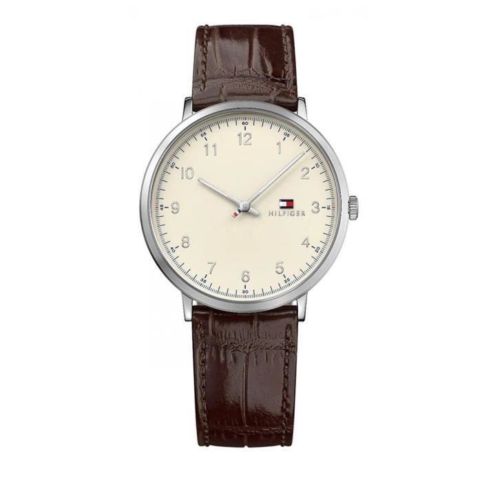 Montre Femme Tommy Hilfiger Quartz, Affichage Multi,cadrans bracelet Cuir Gris et Cadran Rose 1781914