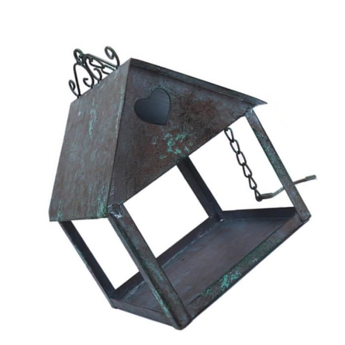 Mangeoire à Oiseaux Métal Suspendue Zeqeey - Pour Oiseaux Sauvages Du Jardin | Résistante Aux Intempéries | Grille Ventilée