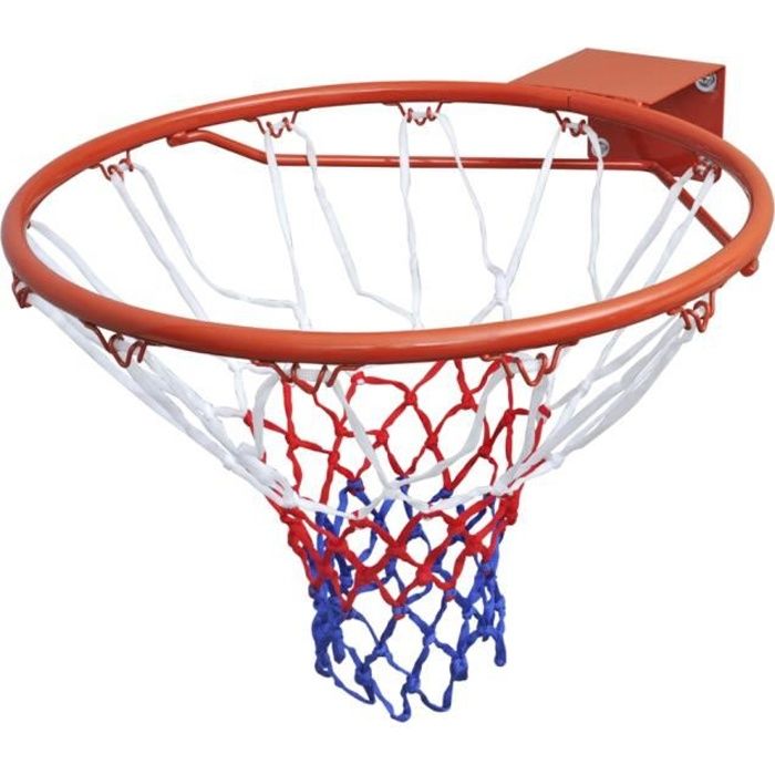 vidaxl ensemble de panier de basket-ball avec filet orange 45 cm