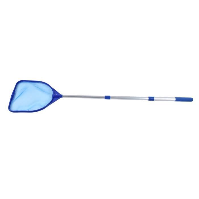 Écumeur De Feuilles De Piscine, Filet De Piscine À Mailles Fines avec Poteau Télescopique Amovible en Aluminium À 5 Sections pour Nettoyer La Piscine, Bassin De Jardin,Bleu,60in