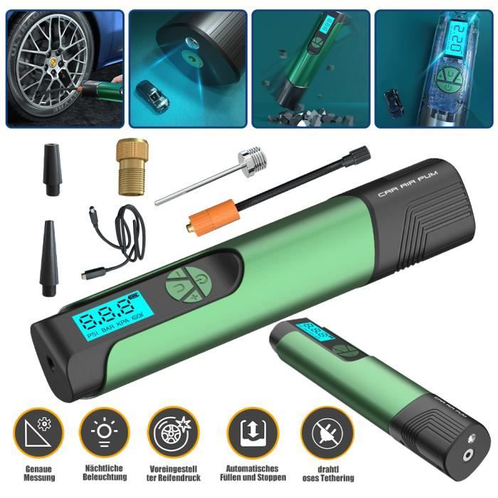 Compresseur Air Portable 10000mAh - Pompe Électrique 150PSI Avec Affichage Numérique - Pour Pneus Voiture, Moto, Vélo