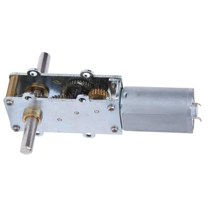 Motoréducteur à Vis Sans Fin 12V 40RPM - Couple Élevé Autobloquant - Arbre M8 Avec Bride - Pour Robots, Automatisme