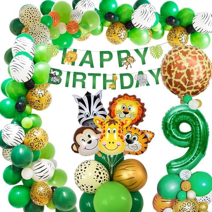 Decorations Anniversaire Fete Garcon 9 Ans Safari Anniversaire 9 An Garcon Ballons Anniversaire 9 An Animaux Avec Latex Ballons Cdiscount Maison