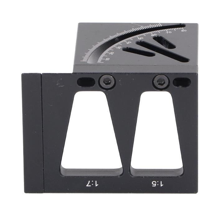Rapporteur D'angle Carré FOGARI En Aluminium - Outil 3D Multi-angle Pour Menuiserie - Mesure, Marquage 45°/90° - Dimensions 112x79x85 Mm