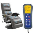 5075Queen® Fauteuil de massage Relax Massant,Fauteuil électrique inclinable Multifonction,Fauteuil Salon TV Gris Similicuir Taille:6-1