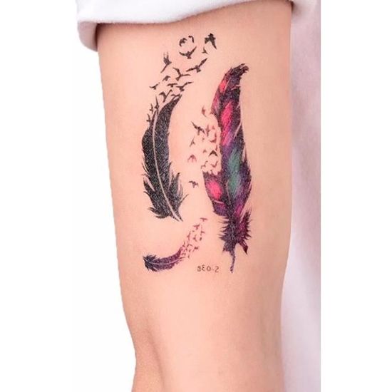 Tatouage éphémère Plumes Doiseaux