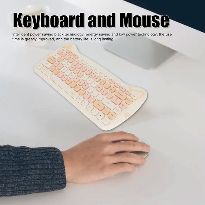 Clavier Et Souris Sans Fil 2,4 G En Forme De Chat Mignon, Technologie ...