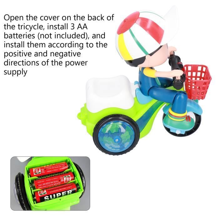 Tricycle - Générique - Stunt Tricycle - 3 roues - Lumières ambiantes - Pour enfants de 18 mois à
