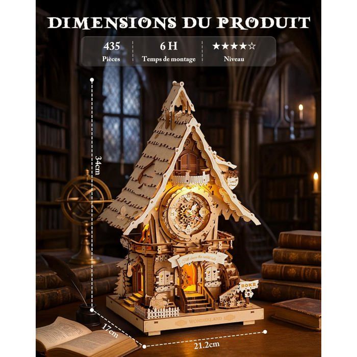 Horloge Puzzle Croc' Bois 6 Pièces Bébé - Jouet En Bois, Puériculture, Neuf