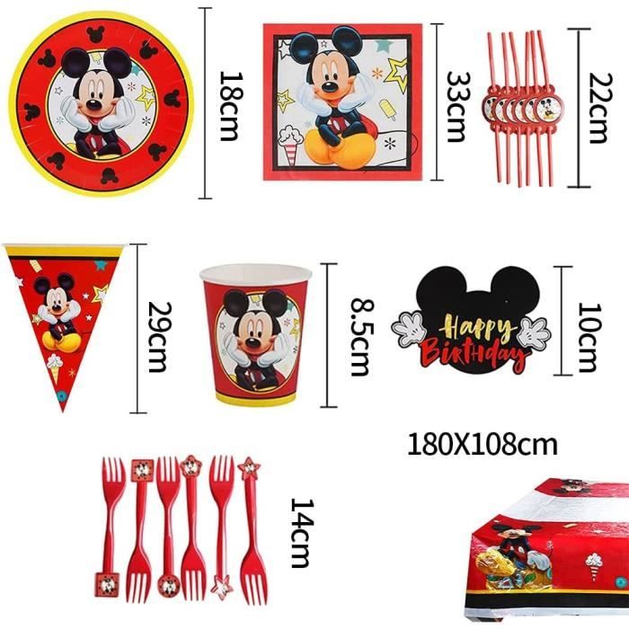 Mickey Party Supplie 72 Mouse Supplies Kit Fournitures Fête D anniversaire  Assiettes Vaisselle Annivers - Cdiscount Maison