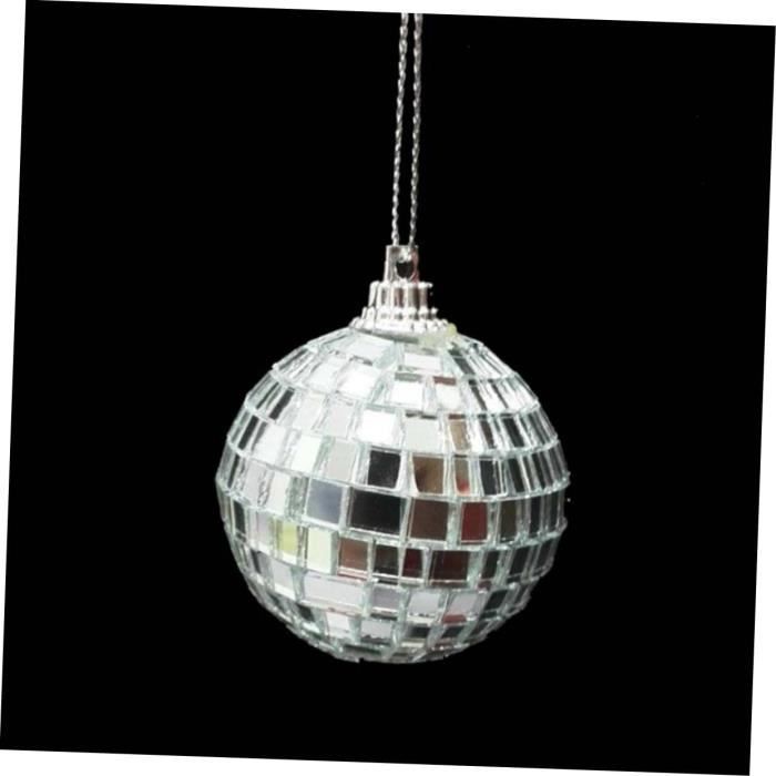 9 Boules Disco Miroir Argentées 10cm - Décoration Fête, Ambiance Lumineuse - À Suspendre