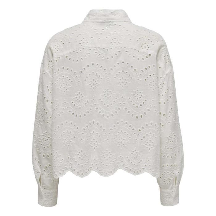 DESIGN - Top col roulé à manches boutonnées - Crème