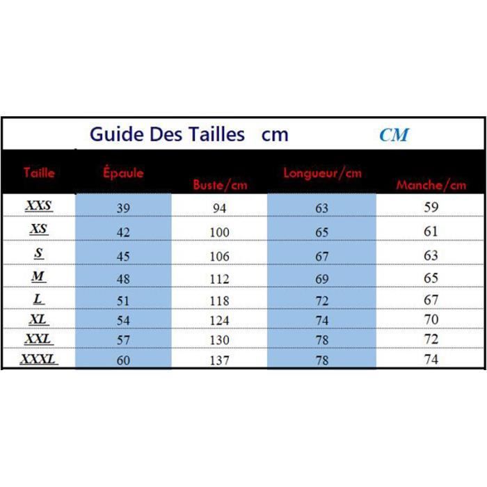 Taille americaine deals vetement homme