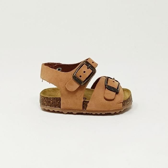 Sandales pour enfant en cuir marron Plakton Pixel Marron