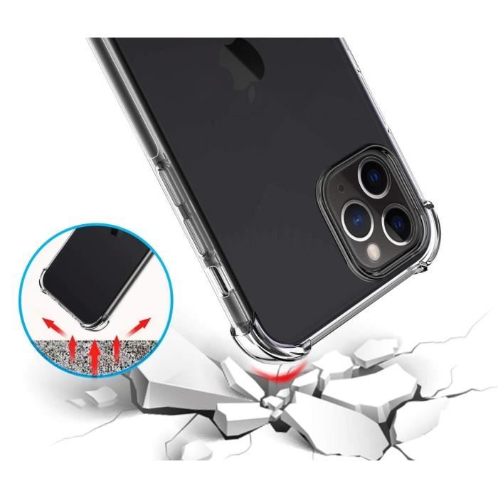 Coque Transparente Antichoc IPhone 12 / 12 Pro / 12 Pro Max - Silicone Souple Protection Bords Renforcés