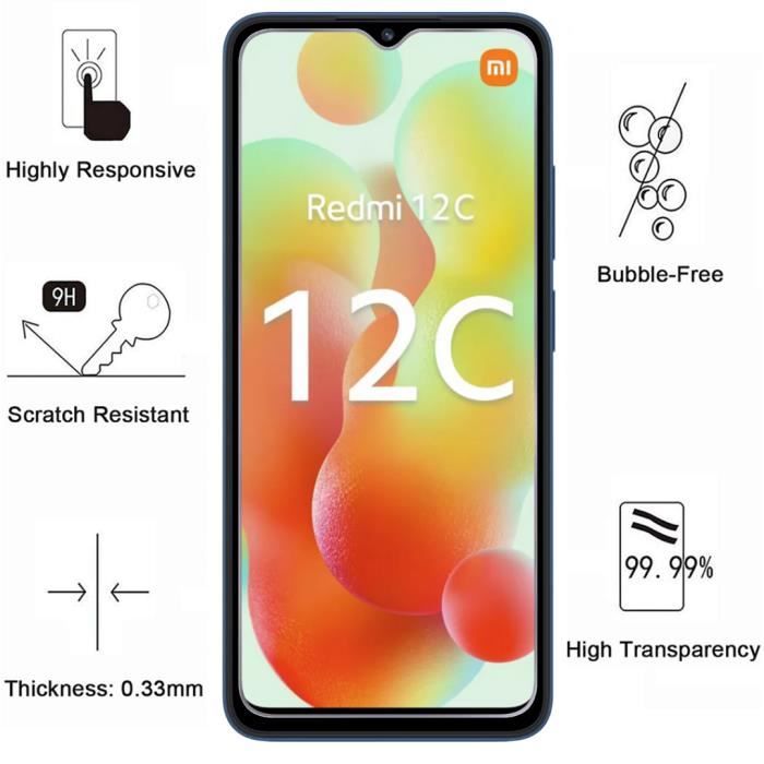 Verre Trempé pour Xiaomi Redmi Note 13 5G et Protection Caméra [Pack 2] Film Vitre Protection
