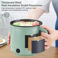 Mini Cuiseur électrique 1,8L Antiadhésif - 300W/600W, Prise UE 220V - Pour Pâtes, Steak, Camping - 6