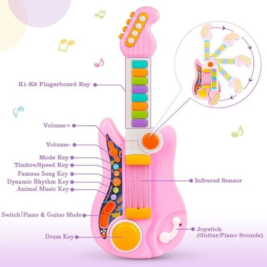 Jouet de guitare - MXZZAND - Guitare Basse - Multifonctionnel - 4 modes