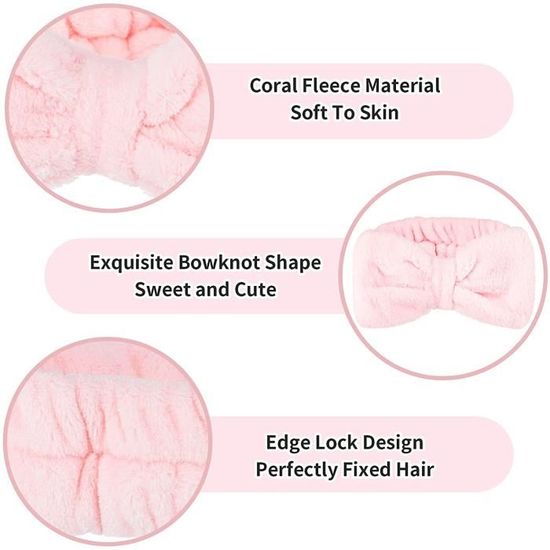 Couleurs]vous Bandeau Maquillage, Bowknot Bandeau Cheveux Femme Spa