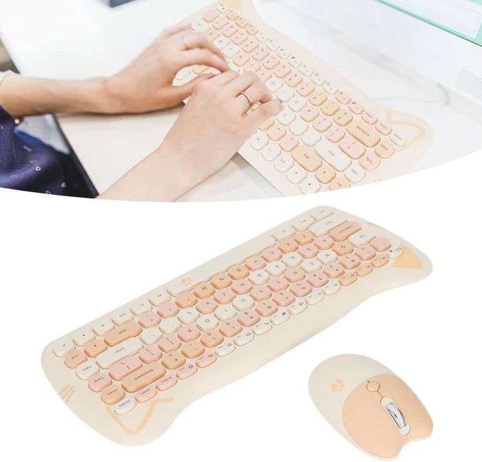 Clavier Et Souris Sans Fil 2,4 G En Forme De Chat Mignon, Technologie ...