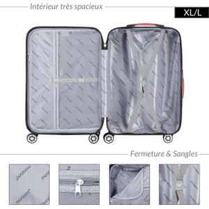 M/ünicase TSA Lock Valise Trolley Set Sac de Voyage Coque Rigide L/éger Garantie 2 Ans 4 Roues Spinner Rosagold, 3 Pcs Set