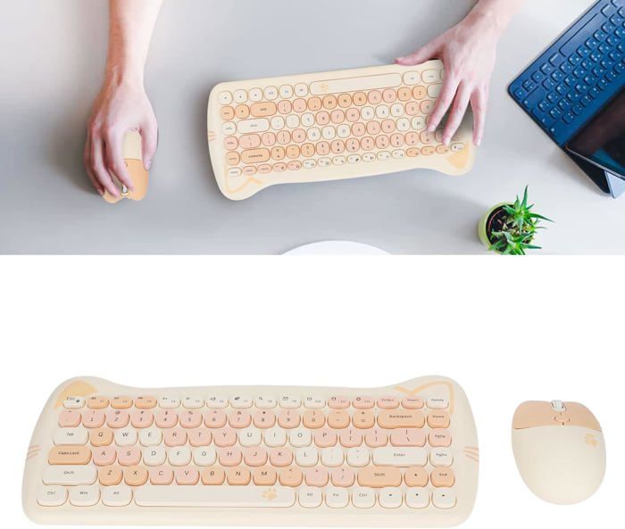 Clavier Et Souris Sans Fil 2,4 G En Forme De Chat Mignon, Technologie ...