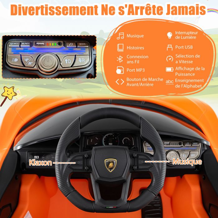 McLaren électrique Enfant 3-5 Ans – MP3, Télécommande Parent, Suspension – Batterie Plomb-acide – 30 Kg Max
