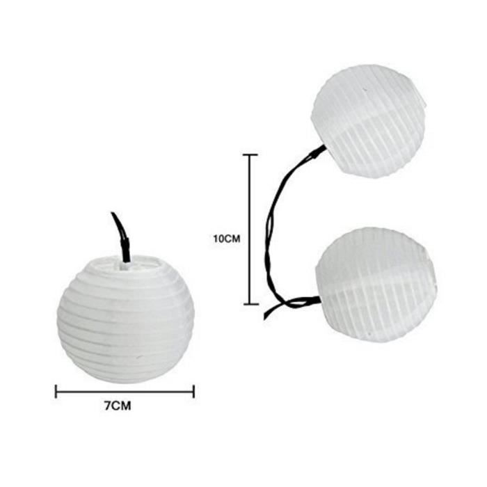 6.5m 30Led-Blanc-Guirlande Lumineuse Solaire, Boule De Lumière Féerique En  Papier, Luminaire Décoratif D'exté
