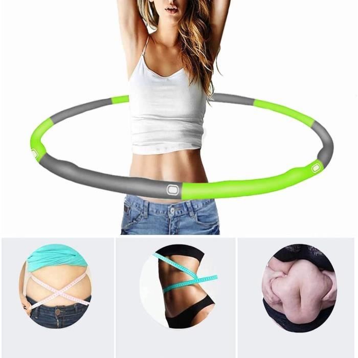 Hula Hoop - Fitness - Cerceau Amovible - 8 Sections Détachables - Mousse Souple - Réglable - Sport