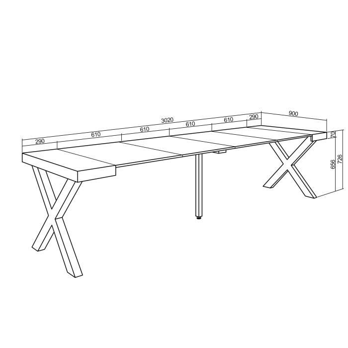 Table console extensible - SKRAUT HOME - RF2628 - Blanc - Pour 14 personnes  - 302 cm - Cdiscount Maison