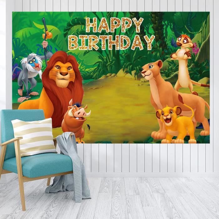 Toile De Fond Roi Lion YGCHEN - 80x125cm Vinyle - Décoration Anniversaire, Photomaton, Fête Enfant