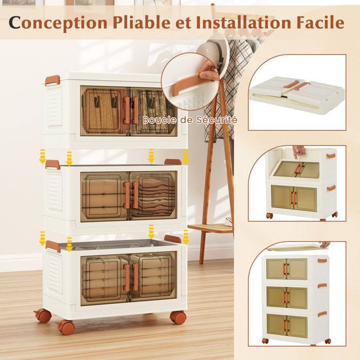 Boîte de rangement pliable en lin pour sous-vêtements, chaussettes et soutien-gorge