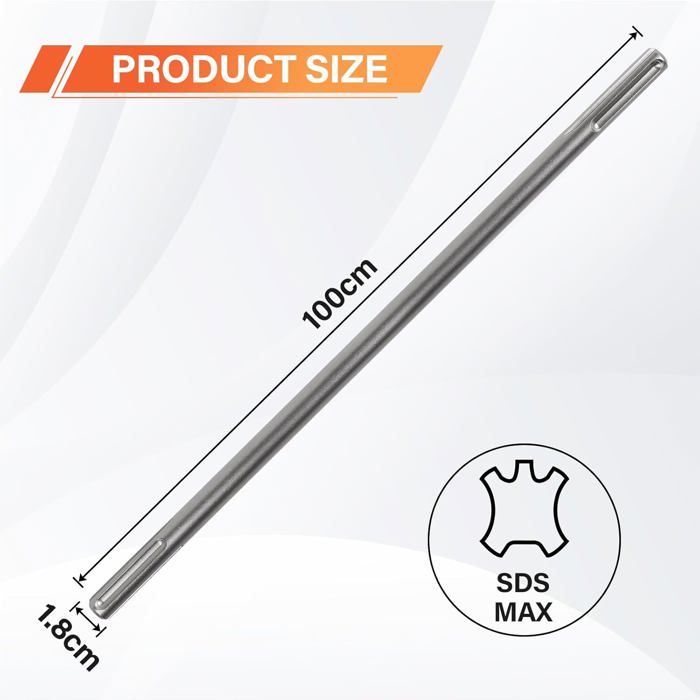 Sds Max Rallonge Rallonge de Perçage SDS Max 1000 mm - Tige SDS Max pour Foret ou Burin ...