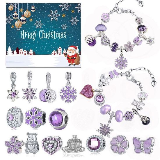 Calendrier De L'Avent 2025 Bijoux – 24 Boîtes Surprises, DIY Bracelet/Collier – Cadeau Fille, Femme