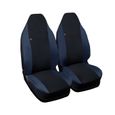 Housses de siège deux-colorés pour Smart fortwo 1ère série - noir bleu foncè-0