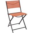 Chaise de jardin pliable en acier Elba Orange terracotta-0