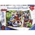 Puzzles Avengers 3x49 pièces Ravensburger pour enfant dès 5 ans-0