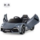COSTWAY Lamborghini Voiture Électrique 12V/4,5 Ah pour Enfants 3-8 Ans,Télécommande 2.4G, 2 Moteur, MP3, USB, TF, Radio, Récit Gris