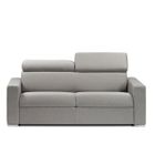 ITALIAN SPIRIT Canapé convertible EXPRESS DARWIN têtières réglables couchage 140cm matelas 16cm tissu tweed gris clair